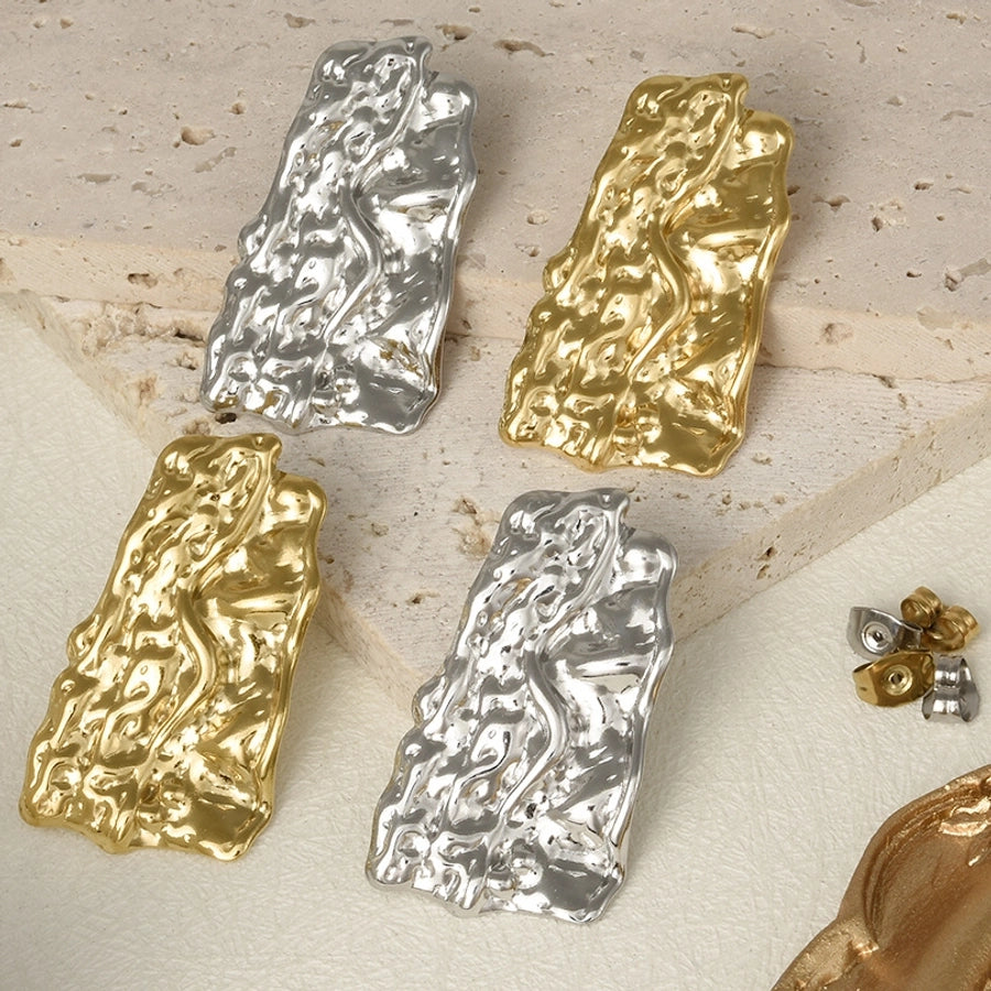 1 Pair Basic Simple Style Geometric Plating 304 Stainless Steel Ear Studs