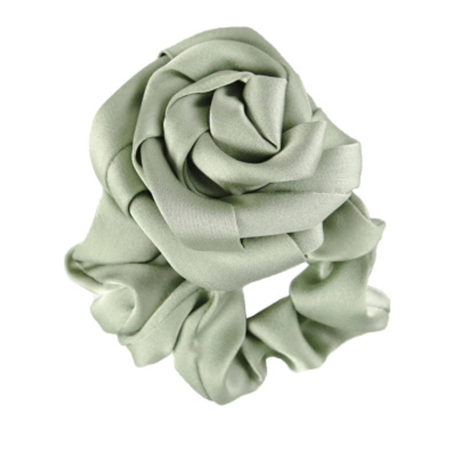 fashion rose solid color cloth hair tie