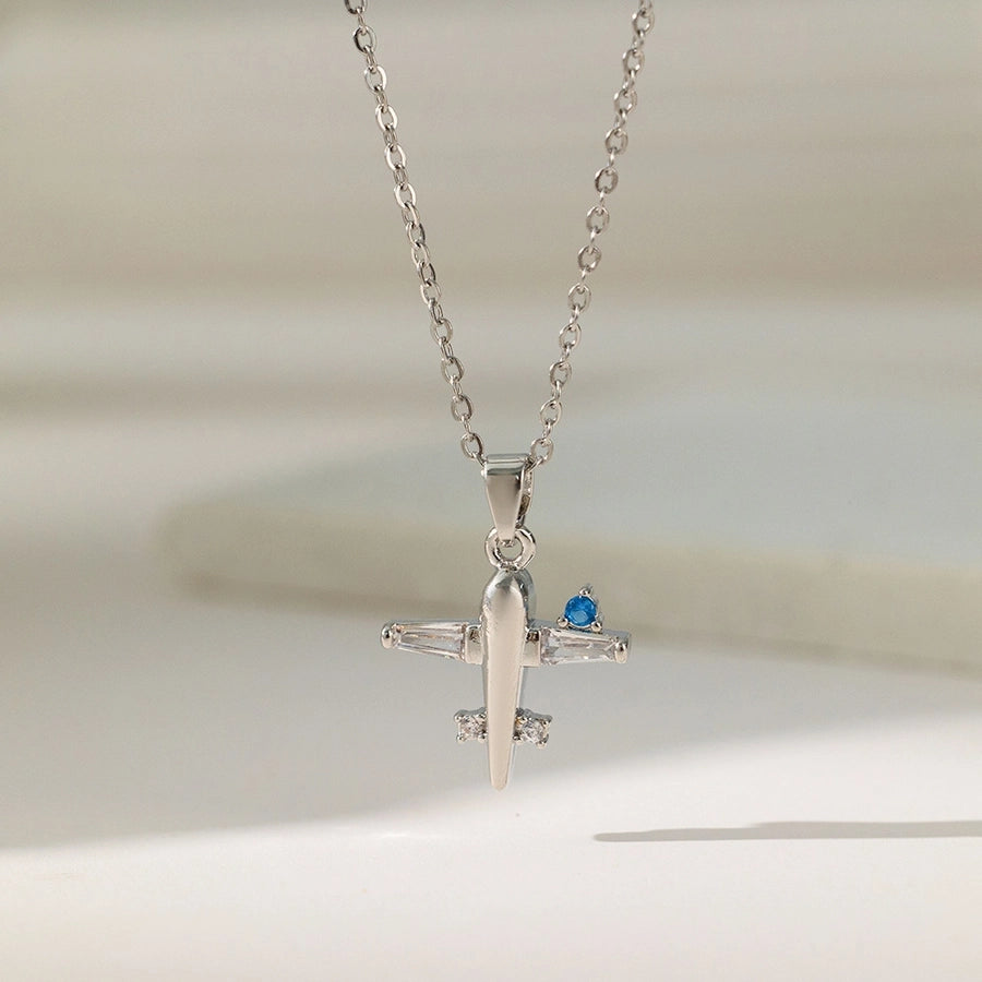 Jewelry Sweet Solid Color Titanium Steel Plating Pendant Necklace