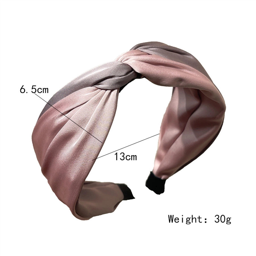 fashion color block satin hair band
