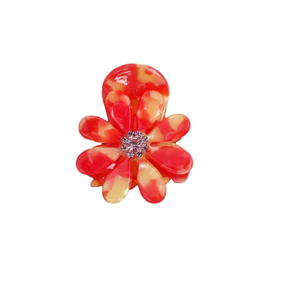 Women's Sweet Flower Acetic acid sheets Inlay Rhinestones Hair Claws