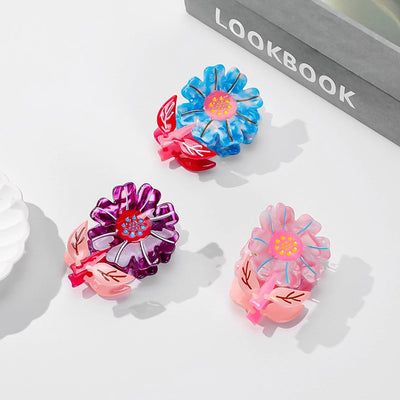 Women's Sweet Artistic Flower Acetic acid sheets Hair Claws