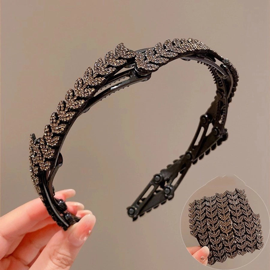 Women's Sweet Shiny Flower Arylic Inlay Rhinestones Pearl Hair Band