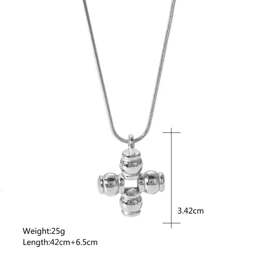 Jewelry Elegant Simple Style Cross 304 Stainless Steel 18K Gold Plated Plating Pendant Necklace