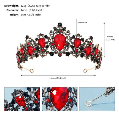 elegant retro crown alloy diamond crown