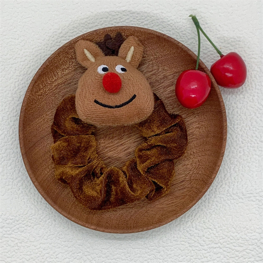 Christmas Cartoon Style Cute Women's Christmas Hat Christmas Tree Santa Claus Flannel Hair Tie