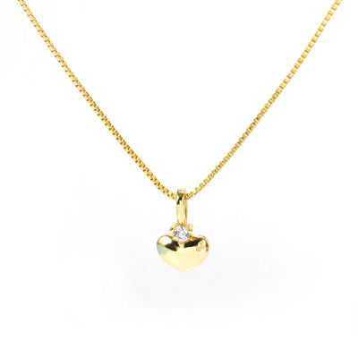 Jewelry Classic Style Heart Shape Copper Zircon Polishing Plating Pendant Necklace