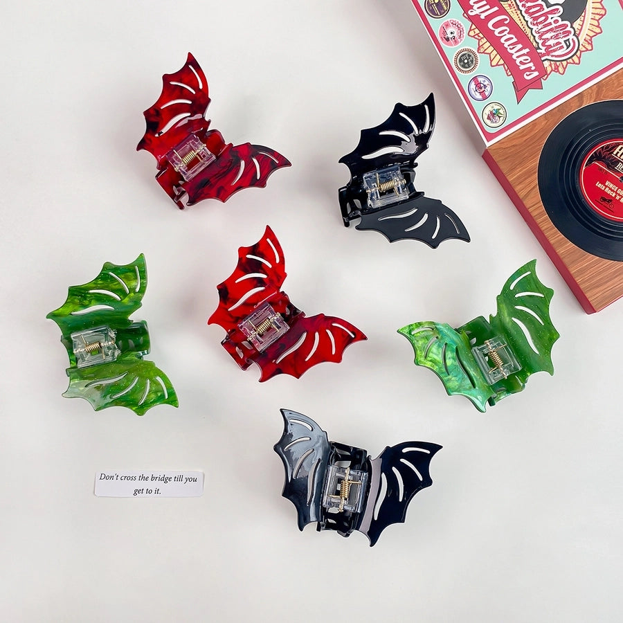 Halloween Funny Women's Bat Arylic Hollow Out Hair Claws