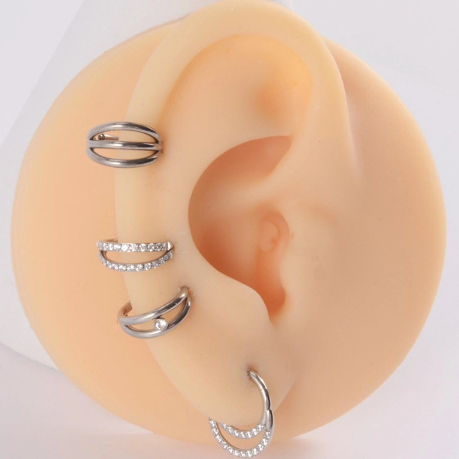 1 Piece Nose Rings & Studs Simple Style Classic Style O-Shape Pure Titanium Titanium Alloy Zircon 14K Gold Plated White Gold Plated Ear Cartilage Rings & Studs Nose Rings & Studs