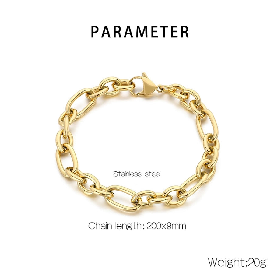 Simple Style Geometric 304 Stainless Steel 18K Gold Plated  Bracelets In Bulk
