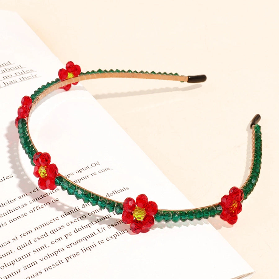 simple style round baroque pearls chain inlay pearl hair band