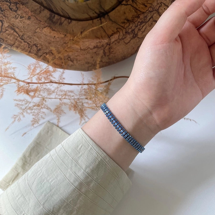 Glam Shiny Colorful 304 Stainless Steel Tennis Chain Bracelets In Bulk