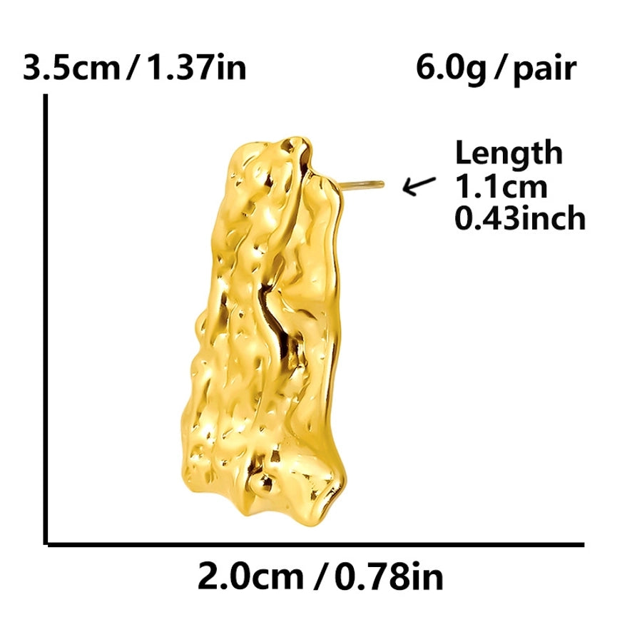 1 Pair Basic Simple Style Geometric Plating 304 Stainless Steel Ear Studs