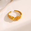 Jewelry Simple Style Spiral 304 Stainless Steel 18K Gold Plated Polishing Rings