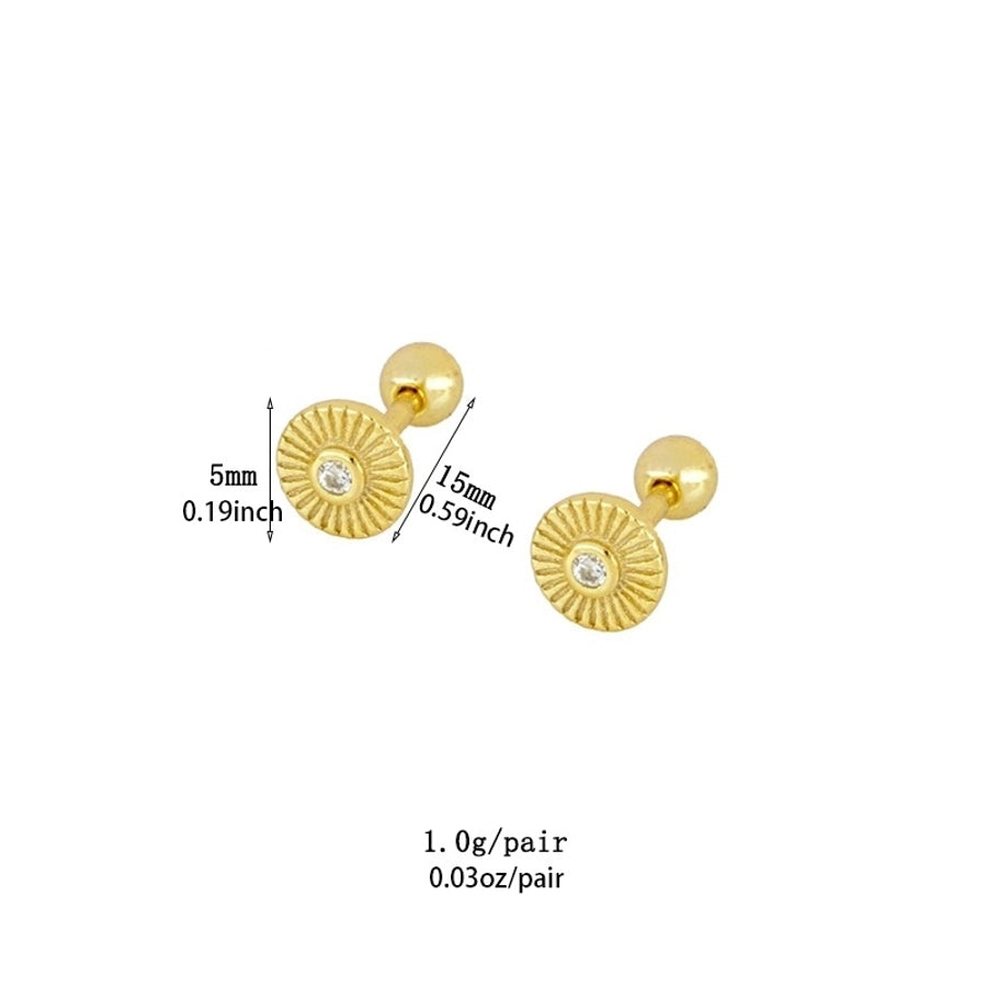 1 Pair IG Style U Shape Geometric Inlay Copper Zircon Gold Plated Ear Cuffs Earrings