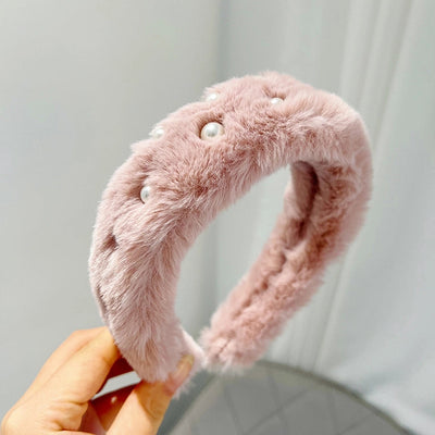 basic classic style solid color plush hair band