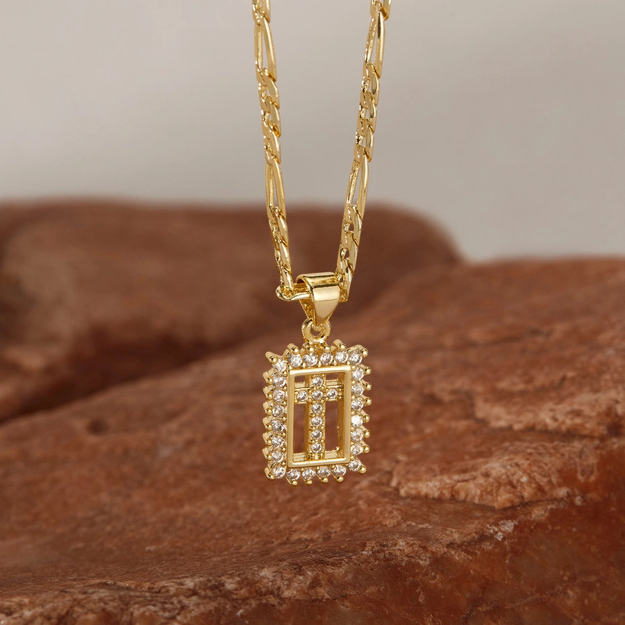 Jewelry French Style Simple Style Cross Copper 14K Gold Plated Pendant Necklace