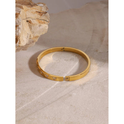 Simple Style Heart Shape 304 Stainless Steel Bangle In Bulk