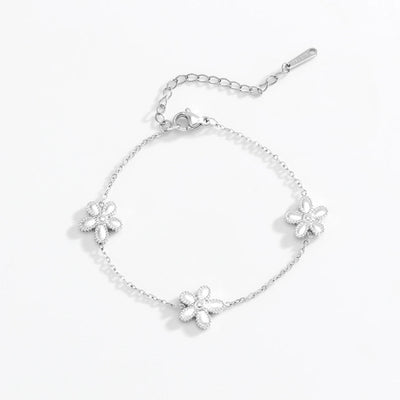 Luxurious Simple Style Flower 304 Stainless Steel White Gold Plated Gold Plated Bracelets In Bulk