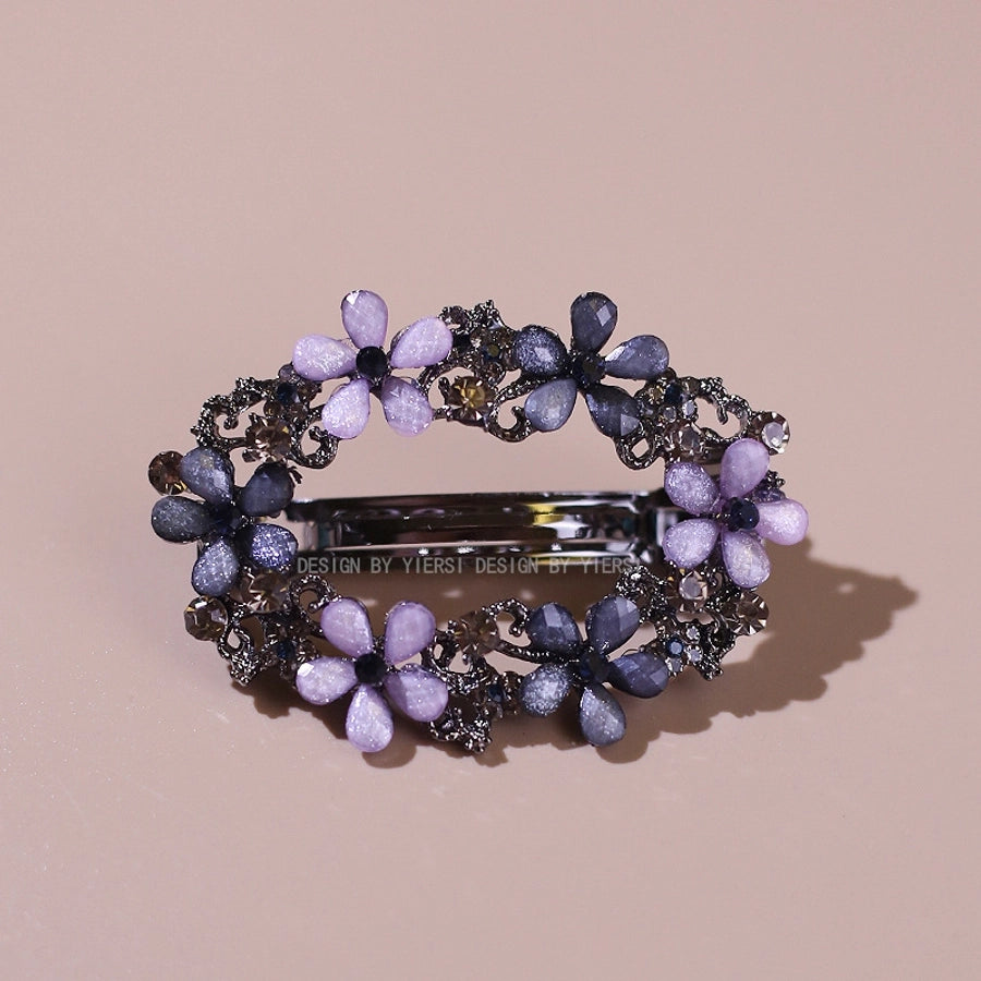 elegant flower rhinestone handmade diamond hair clip