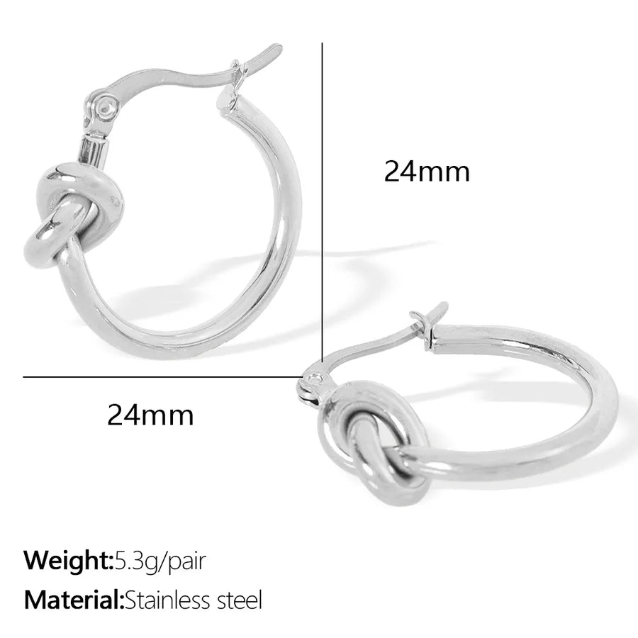 1 Pair IG Style Elegant French Style Round Polishing Plating 304 Stainless Steel 18K Gold Plated Earrings