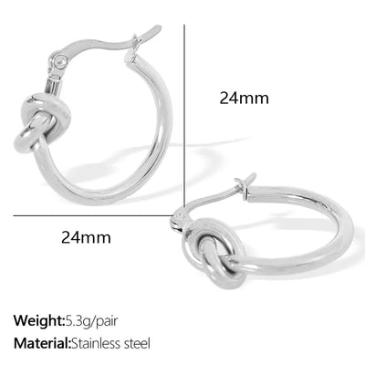 1 Pair IG Style Elegant French Style Round Polishing Plating 304 Stainless Steel 18K Gold Plated Earrings