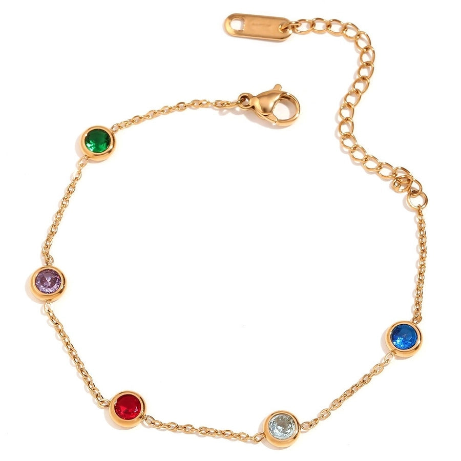 Hip-Hop Beach Streetwear Geometric 304 Stainless Steel 18K Gold Plated Artificial Rhinestones Bracelets In Bulk