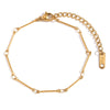 Jewelry Simple Style Solid Color 304 Stainless Steel Titanium Steel 18K Gold Plated Bracelets Anklet Necklace