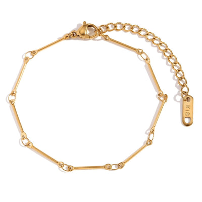 Jewelry Simple Style Solid Color 304 Stainless Steel Titanium Steel 18K Gold Plated Bracelets Anklet Necklace
