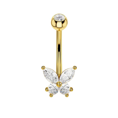 1 Piece Belly Rings Simple Style Moon 316 Stainless Steel  Inlay Zircon