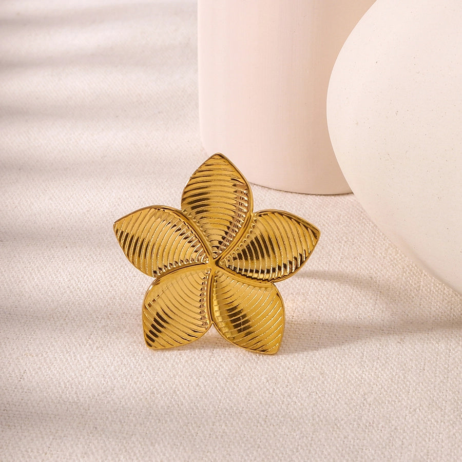 Jewelry Vintage Style Simple Style Geometric 304 Stainless Steel 18K Gold Plated Open Rings