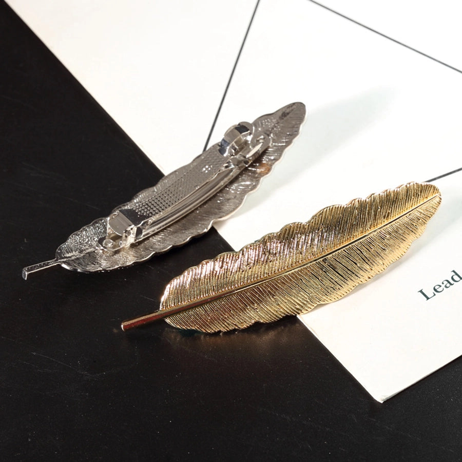 Women's Casual Simple Style Streetwear Leaf Metal Plating Hair Clip