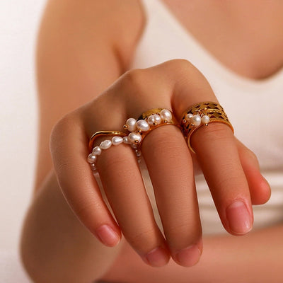 Jewelry Vintage Style Simple Style Geometric 304 Stainless Steel 18K Gold Plated Open Rings