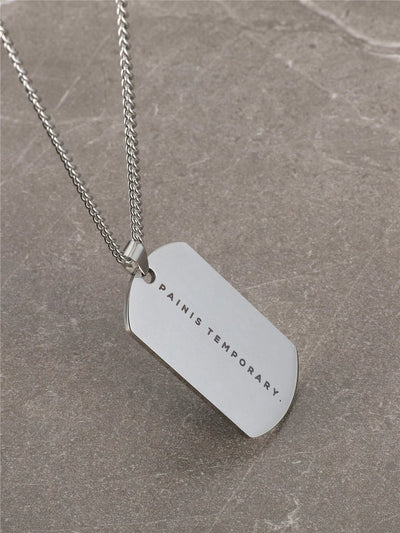 Jewelry Basic Classic Style Commute Letter Rectangle 304 Stainless Steel Pendant Necklace