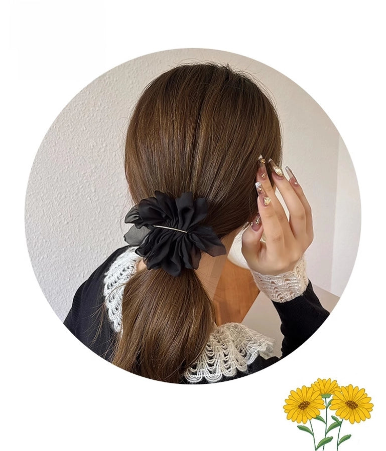 Super Fairy Elegant Chiffon Flower Hairpin Summer Back Head Ponda Tail Clip Headwear Advanced Sense Simple  Hair Accessories