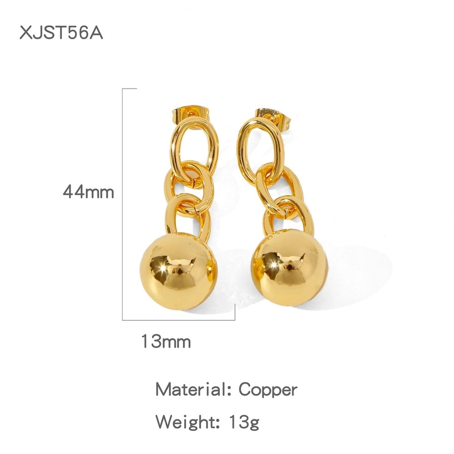 1 Pair Simple Style Solid Color Plating Copper Copper Earrings