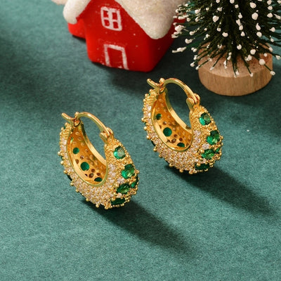 1 Pair Elegant Luxurious Geometric Plating Inlay Copper Zircon 18K Gold Plated Earrings