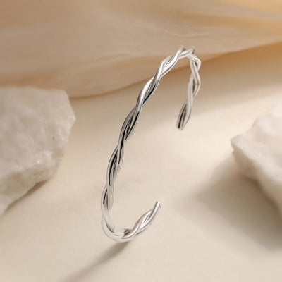Retro Simple Style Commute Geometric 304 Stainless Steel Cuff Bracelets In Bulk