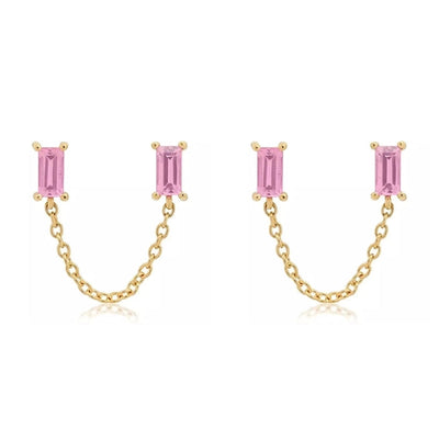 1 Pair Casual Elegant Geometric Copper Zircon 24K Gold Plated Drop Earrings