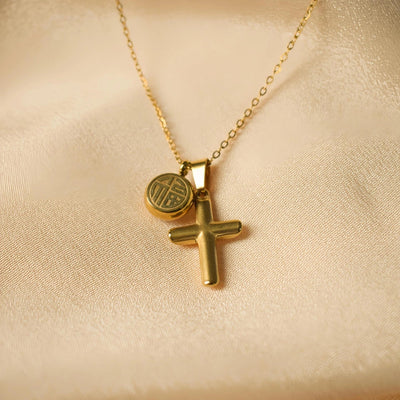 Jewelry Simple Style Cross 304 Stainless Steel Plating Pendant Necklace