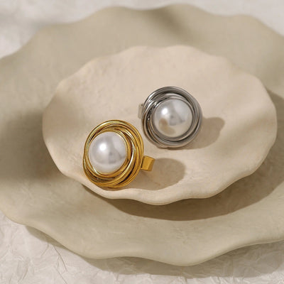 Jewelry Retro Vacation Geometric 304 Stainless Steel 18K Gold Plated Open Rings