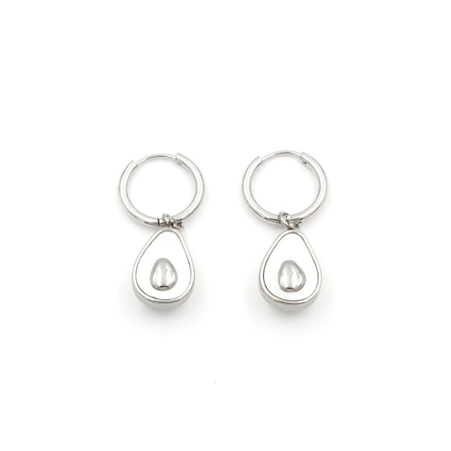 1 Pair Simple Style Avocado Plating Titanium Steel 18K Gold Plated Drop Earrings