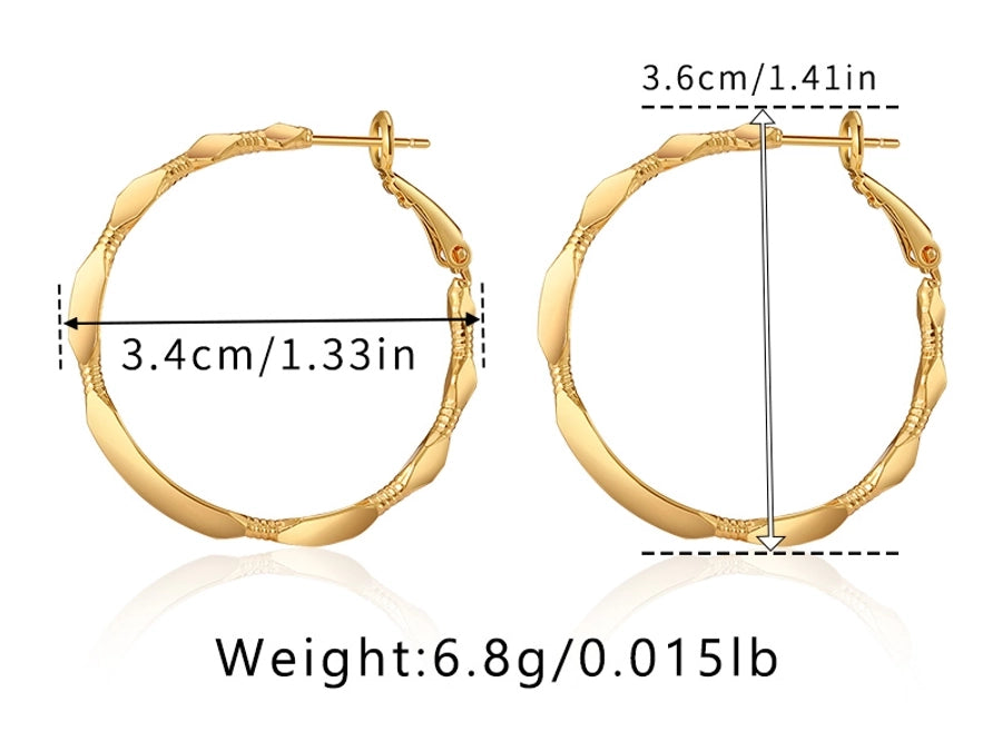 1 Pair Casual Exaggerated Classic Style Circle Plating Copper 18K Gold Plated Earrings