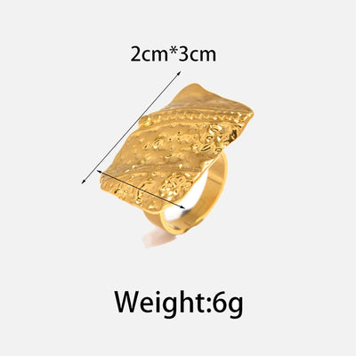 Jewelry Casual Elegant Commute Geometric Flower 304 Stainless Steel 14K Gold Plated Plating Stainless Steel Rings