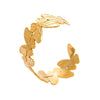 Casual Retro Leaves Flower 304 Stainless Steel Cuff Bracelets In Bulk