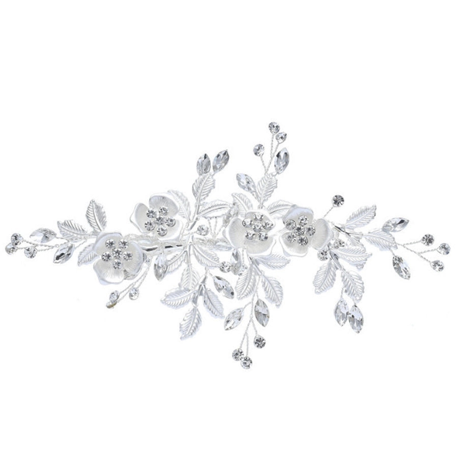 korean style inlaid rhinestone pearl insert comb alloy bridal hairpin
