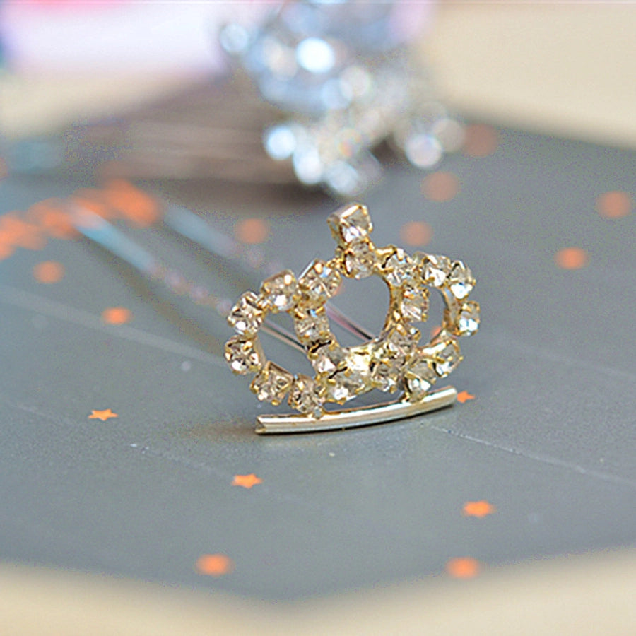 fashion crown gauze epoxy inlay rhinestones hair clip hair band 1 piece