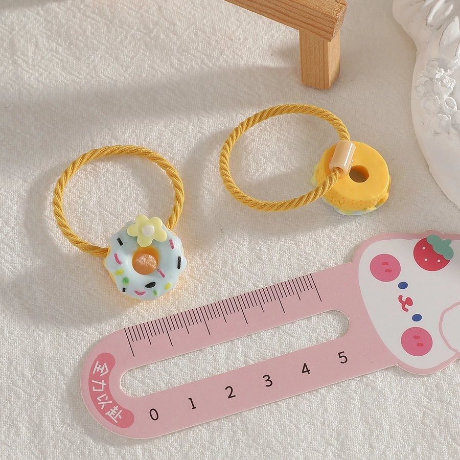 Kid'S Cute Donuts Resin Hair Tie