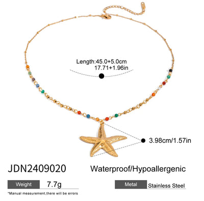 Jewelry Simple Style Classic Style Starfish 304 Stainless Steel 18K Gold Plated Rings Necklace