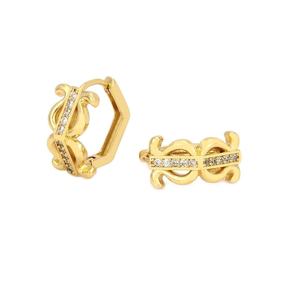 1 Pair IG Style Simple Style Commute Geometric Inlay Copper Zircon 18K Gold Plated Earrings